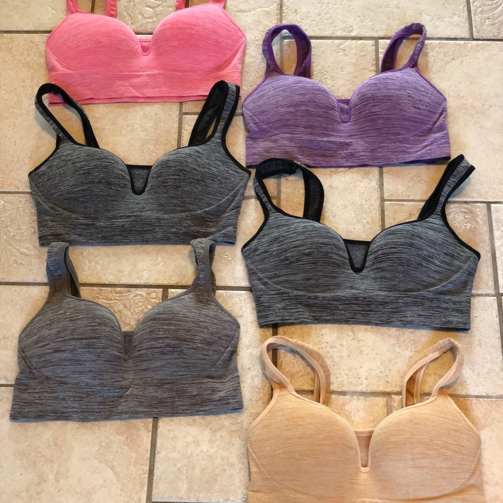 Set of 6 padded sports bras